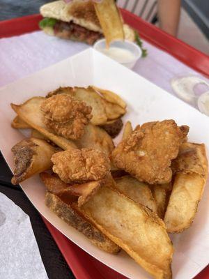 Chicken nuggets and fries.