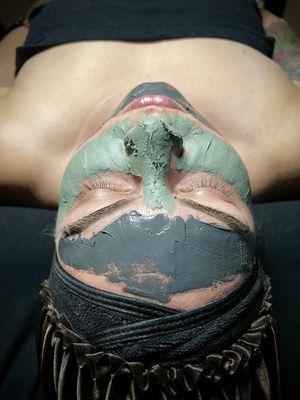 A combination of Green Tea Clay Mask and Deep Sea Mineral Mud Mask to help different area of concern at the same time.