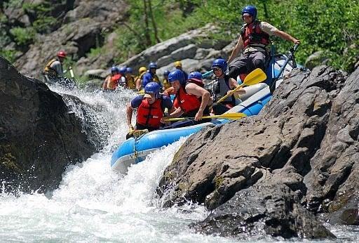 Rafting in Northern California on the California Salmon River.