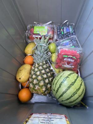 Berry box and large fruit box. There is a little more on the bottom that you can't see.