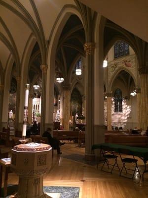 View of baptismal font