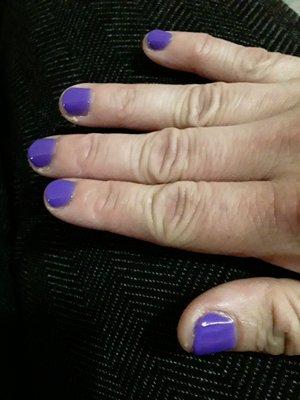 Monday 5/20/2022, Purple Gel Polish Manicure $30.