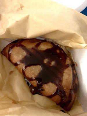 Fried Peach pie with chocolate drizzle...yummy