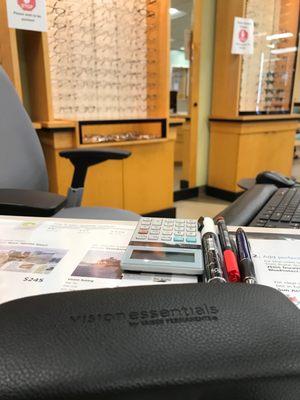 Getting my glasses fixed