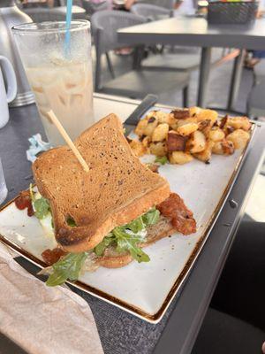 Breakfast sandwich with gluten free bread