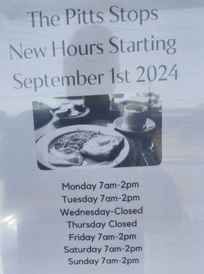 Update on new hours