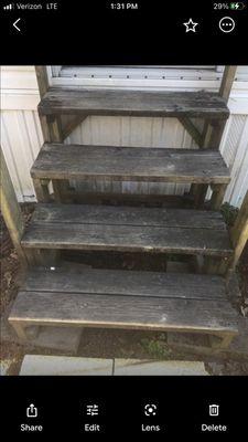 Before we pressure washed these dirty, slippery steps