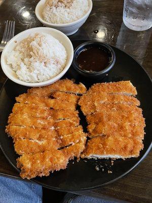 Chicken Katsu and white rice.