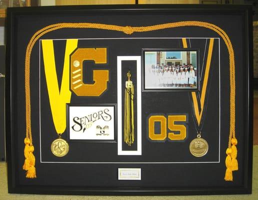 Shadowbox for High School memorabilia