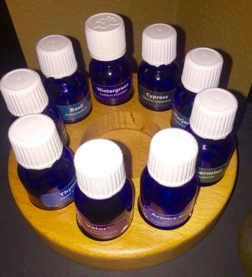 The Young Living Raindrop Aromatherapy oils they use.