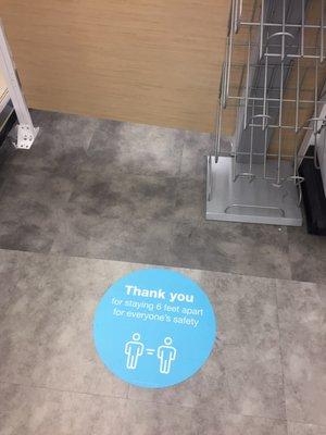 Safety first for Walgreens. How cute are these distancing floor stickers!!