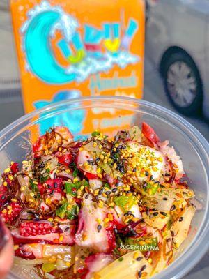 1/2 pound Tako Poke, add Furikake