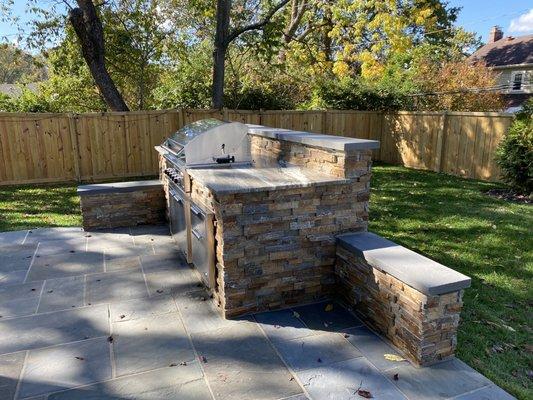 Backyard patio and kitchen