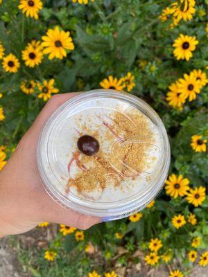 Blueberry cheesecake latté