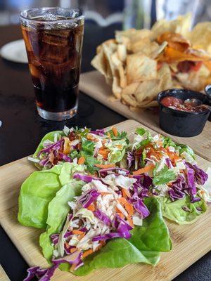 Lettuce wrap, chips & dip