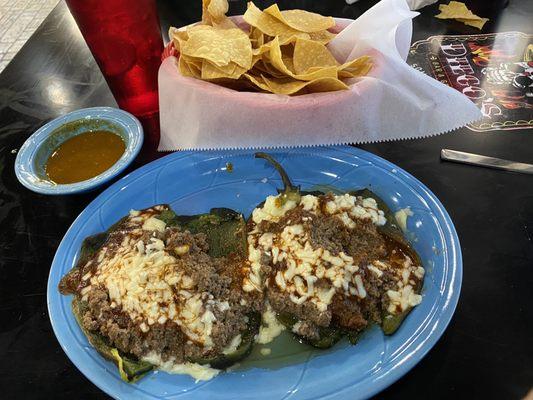 Ground beef chili relleno