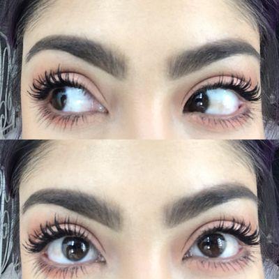 Lashes after lash lift with Mascara