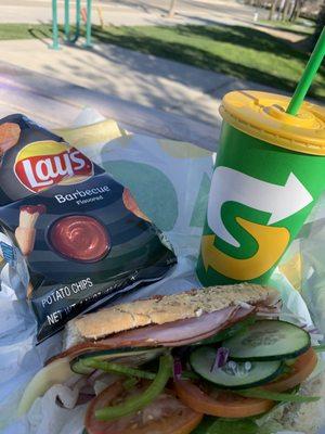 $5.99 Black Forest Ham, chips and soda