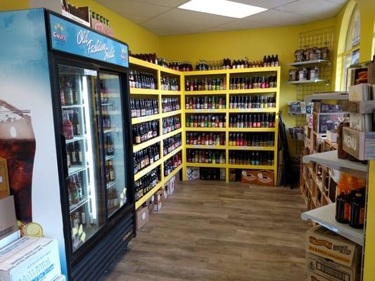 Huge section of old style glad bottle sodas.  Even Vernor's for all those ginger ale lovers from Michigan!!