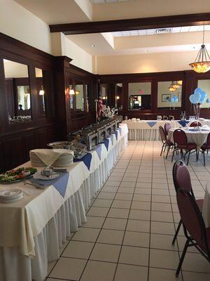 Banquet room set up for my son's communion