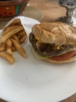 Mushroom Burger with Fries