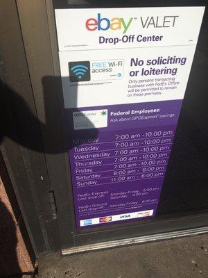 FedEx drop off hours