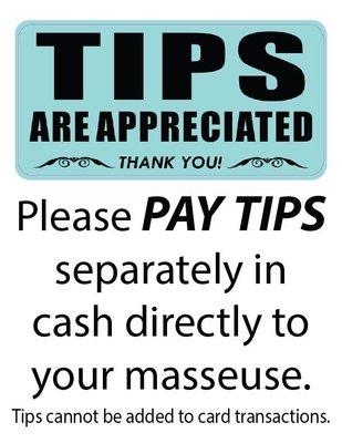 Cash for tips only