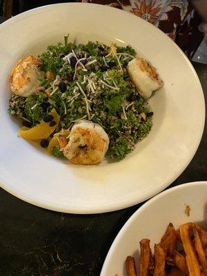 Kale and shrimp salad.