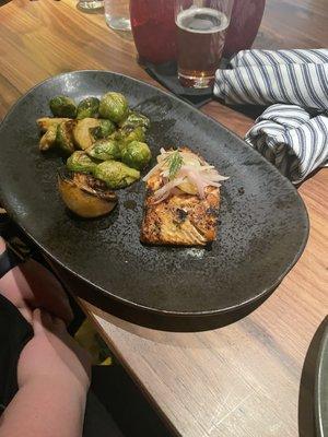 Salmon and Brussel sprouts