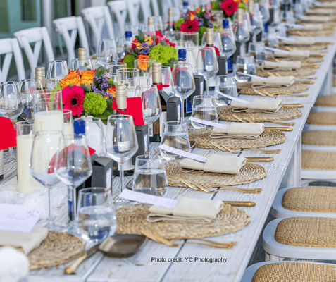 Picture of table set for event