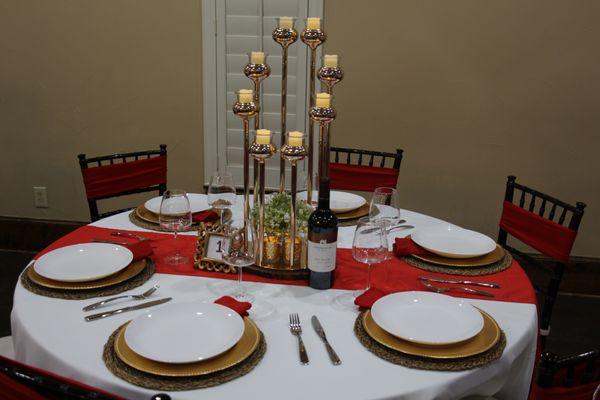 Red theme table decor