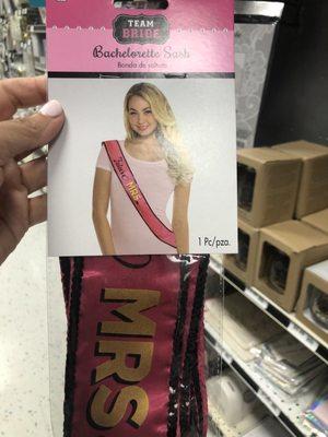 Bachelorette Sash $5