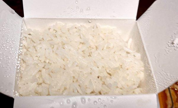 White rice with meal - takeout