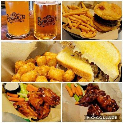 Beer, Burger, Carnitas Grilled Cheese, Mango Habanero & BBQ Wings