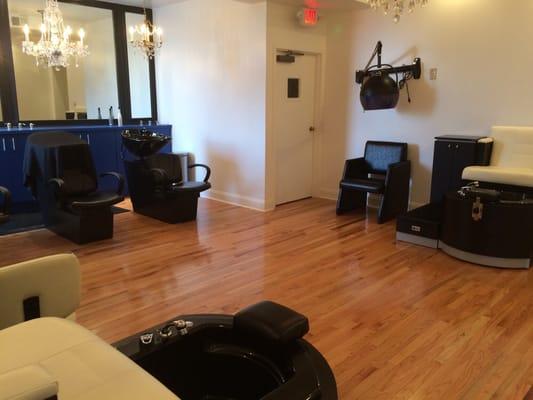 Pedicure and hair washing area