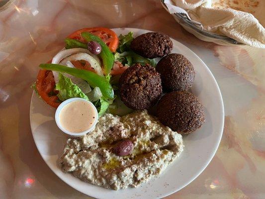 Falafel Plate with Babaghanouj Salad