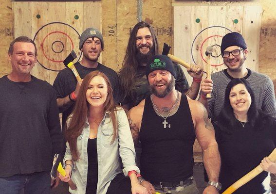 Our company Christmas party. We tried something different this year a did an axe throwing competition. It was a great time!