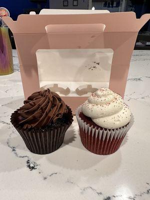 Chocolate and red velvet. $5 each