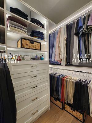 Walk-in closet with lights