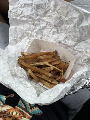 Small fries with garlic parm seasoning (note: I did eat a few before taking this photo)