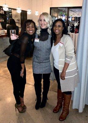 2019 Annual Christmas Party From left to right:  Nathenia Potter - CAREgiver Recruiter, Sherica Bailey - HR Coordinator, Anisa Joice - Dist