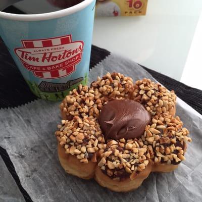 Black coffee & Chocolate Hazelnut Donut filled with Nutella