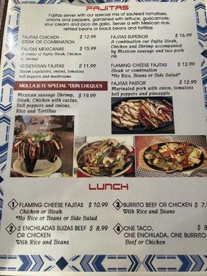 Extensive menu