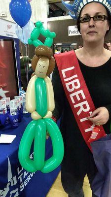 We really enjoyed this balloon Lady Liberty given to us by a fellow business during one of our many community events.