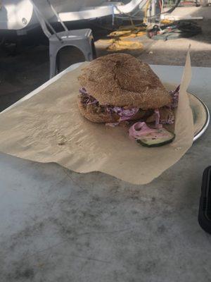 Pulled pork sandwich from BBQ food truck