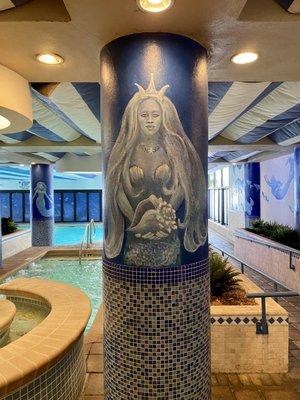 Mermaid picture in the indoor pool area