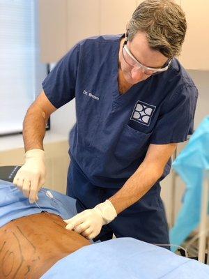 Dr.Brown in our operating room in Chevy Chase