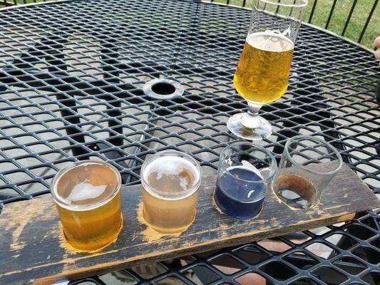 Flight of Crop Top, Cran-Pineapple Cider, Bonb Pop, & Yellowhammer Cider