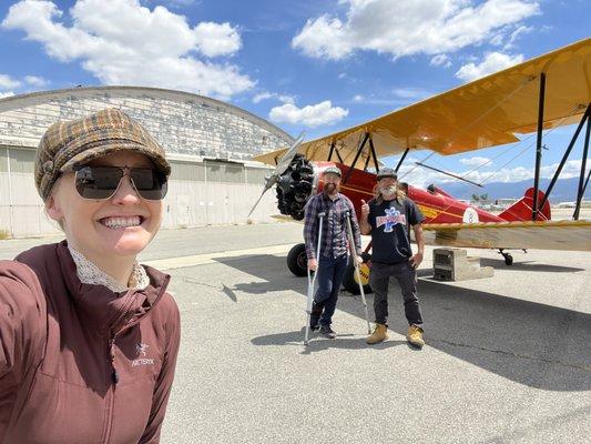 Breeanna taking a selfie after the flight!