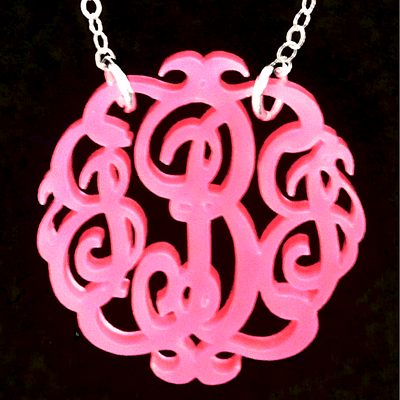 Custom order Monogram Jewelry - Necklaces, Earrings, Bracelets, Rings and even Key Rings in Acrylic & Precious Metals!